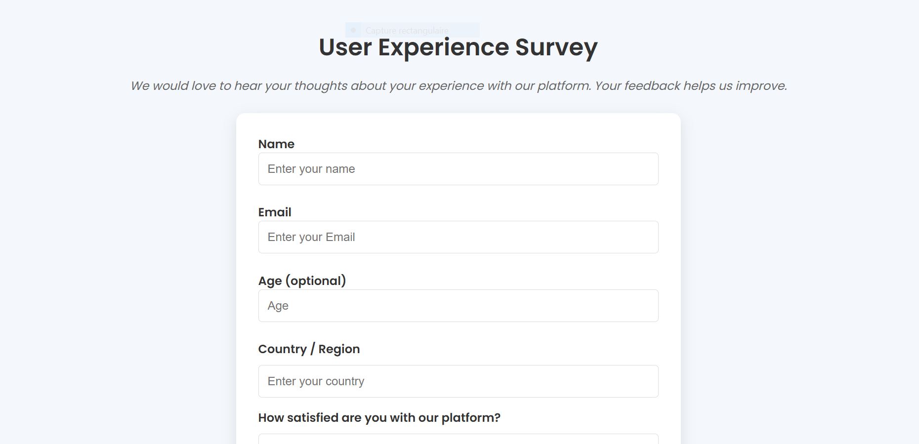 User Experience Survey